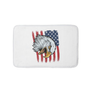 Patriotisches Adlerflagge Vintage-Vektordesign_1 Badematte