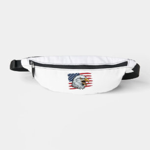 Patriotisches Adlerflagge Vintage-Vektordesign_1 Bauchtasche