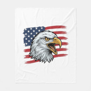 Patriotisches Adlerflagge Vintage-Vektordesign_1 Fleecedecke