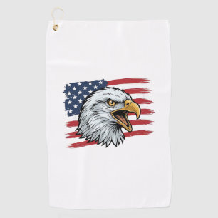 Patriotisches Adlerflagge Vintage-Vektordesign_1 Golfhandtuch