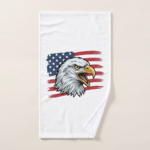 Patriotisches Adlerflagge Vintage-Vektordesign_1 Handtuch