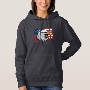 Patriotisches Adlerflagge Vintage-Vektordesign_1 Hoodie