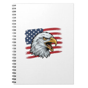 Patriotisches Adlerflagge Vintage-Vektordesign_1 Notizblock