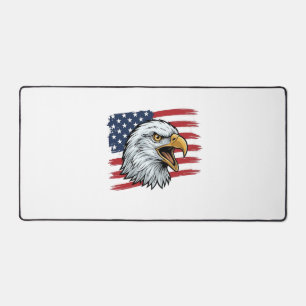 Patriotisches Adlerflagge Vintage-Vektordesign_1 Schreibtischunterlage
