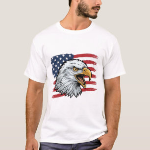 Patriotisches Adlerflagge Vintage-Vektordesign_1 T-Shirt