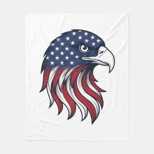 Patriotisches Adlerflaggen-Vektordesign für weißes Fleecedecke