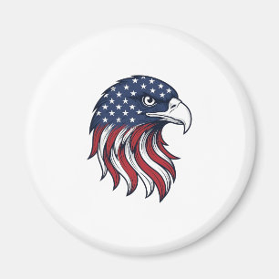 Patriotisches Adlerflaggen-Vektordesign für weißes Magnet
