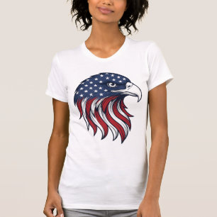 Patriotisches Adlerflaggen-Vektordesign für weißes T-Shirt