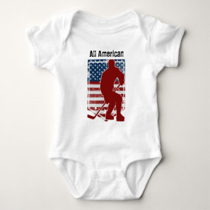 Patriotisches Allamerikanisches Hockey Vintag ersc Baby Strampler