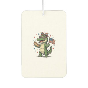 Patriotisches Alligator Hot Dog Vintage Vector Shi Autolufterfrischer
