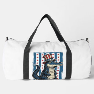 Patriotisches Alligator-Vintage-Stickerei-Shirt-De Duffle Bag