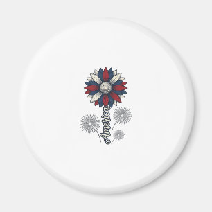 Patriotisches Amerika-Blumen-Feuerwerk-Vektor-Desi Magnet