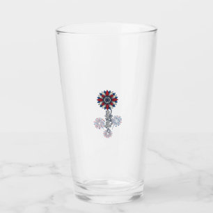Patriotisches Amerika Blumen Feuerwerk Vintage Des Glas