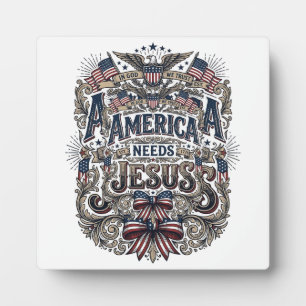 Patriotisches Amerika braucht Jesus Vintage T-Shir Fotoplatte