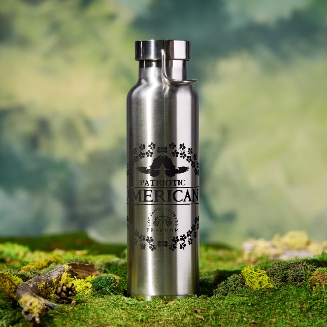 PATRIOTISCHES AMERIKA | FREIHEIT DER GOTT FAMILIE TRINKFLASCHE (Außenbereich)