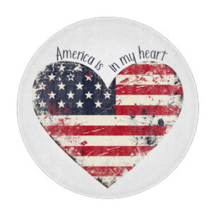 Patriotisches Amerika ist in meinem Herzen Schneidebrett