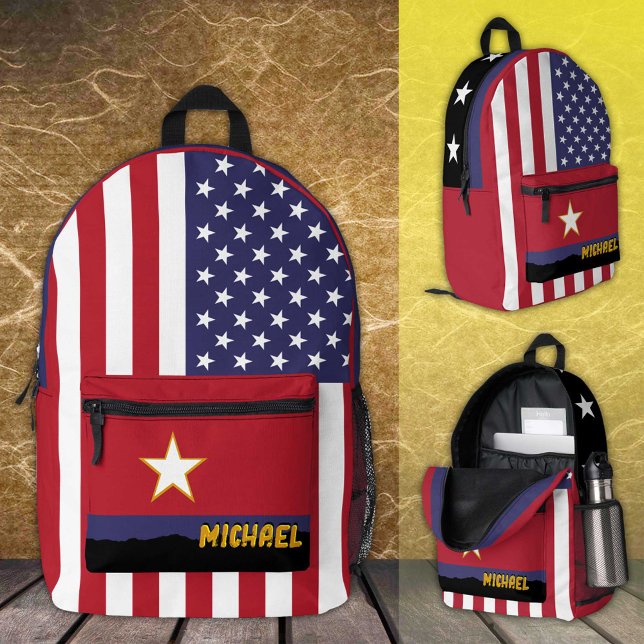 Patriotisches Amerika, Rucksack, amerikanische Fla Bedruckter Rucksack (Von Creator hochgeladen)