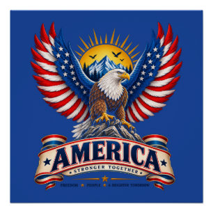 Patriotisches Amerika - Stärker Zusammen Plakat Poster