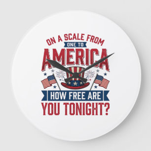 Patriotisches Amerika Wie Frei Bist Du Heute Abend Große Wanduhr