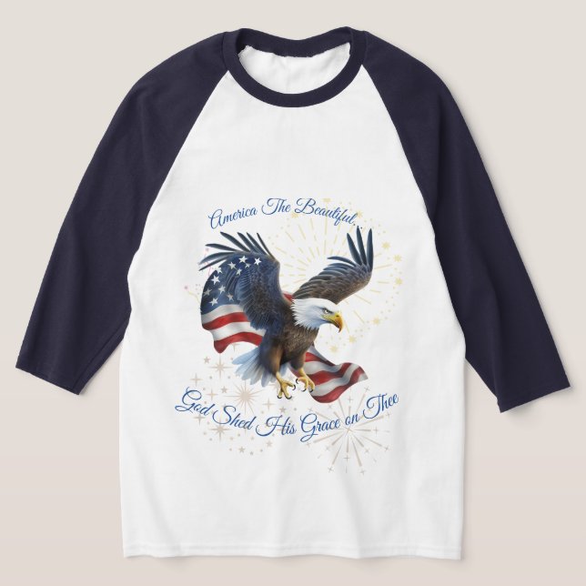 Patriotisches Amerika - Wunderschönes Shirt-Adlerf T-Shirt (Ablage )