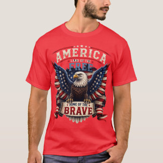 Patriotisches Amerikanisches Adler 4. Juli T-Shirt