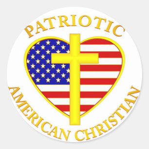 PATRIOTISCHES AMERIKANISCHES CHRISTLICH RUNDER AUFKLEBER
