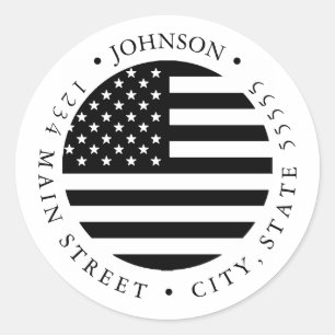Patriotisches amerikanisches Flag-Rücksendesiegel Runder Aufkleber