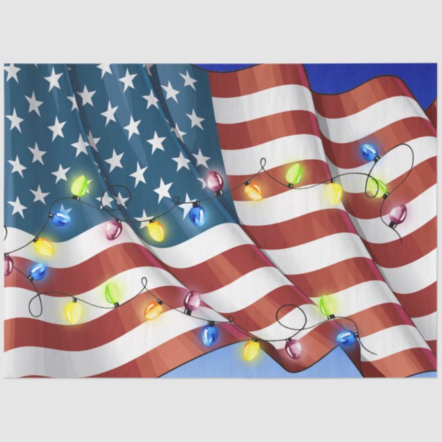 Patriotisches amerikanisches Flag Tissue Paper Seidenpapier (Vorderseite)