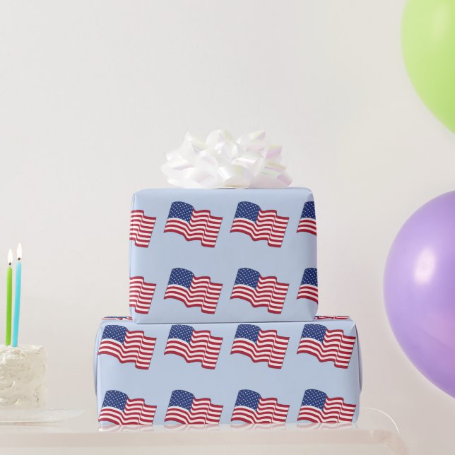 Patriotisches amerikanisches Flag Wrapping Paper Geschenkpapier (Partygeschenke)