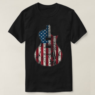 Patriotisches amerikanisches Flagge Gitarre Design T-Shirt
