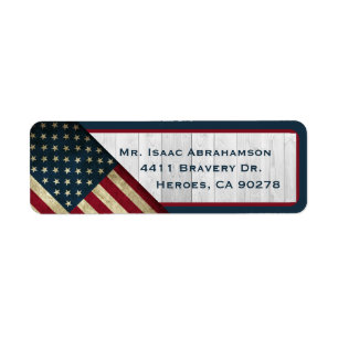 Patriotisches amerikanisches Flagge Rücksende-Adre