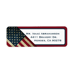 Patriotisches amerikanisches Flagge Rücksende-Adre