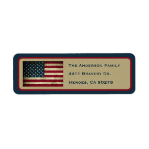 Patriotisches amerikanisches Flagge Rücksende-Adre