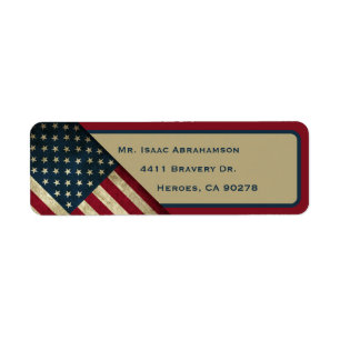 Patriotisches amerikanisches Flagge Rücksende-Adre