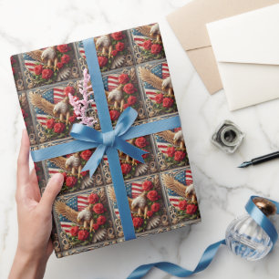 Patriotisches amerikanisches Flaggen-Geschenkpapie Geschenkpapier