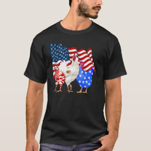 Patriotisches amerikanisches Flaggen-Huhn 4. Juli  T-Shirt