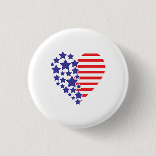 Patriotisches amerikanisches Flaggenherz Button