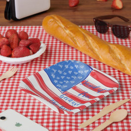 Patriotisches amerikanisches Flaggenland der Freie Pappteller