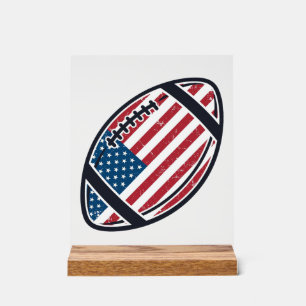 Patriotisches amerikanisches Fußball-Vintage-Vekto Acrylschild
