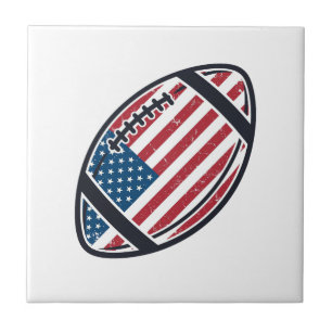 Patriotisches amerikanisches Fußball-Vintage-Vekto Fliese