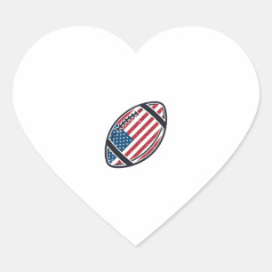 Patriotisches amerikanisches Fußball-Vintage-Vekto Herz-Aufkleber