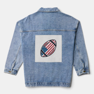Patriotisches amerikanisches Fußball-Vintage-Vekto Jeansjacke