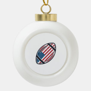Patriotisches amerikanisches Fußball-Vintage-Vekto Keramik Kugel-Ornament
