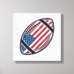 Patriotisches amerikanisches Fußball-Vintage-Vekto Leinwanddruck
