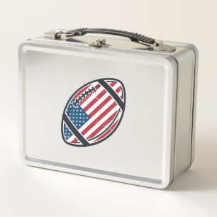 Patriotisches amerikanisches Fußball-Vintage-Vekto Metall Brotdose