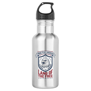 Patriotisches Amerikanisches Schild Adler Vintage- Edelstahlflasche