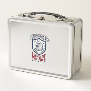 Patriotisches Amerikanisches Schild Adler Vintage- Metall Brotdose