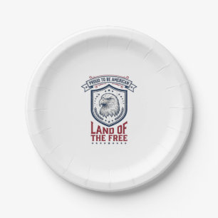 Patriotisches Amerikanisches Schild Adler Vintage- Pappteller
