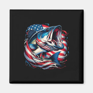 Patriotisches Angeln 4. Juli Männer Amerikanische  Magnet