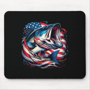 Patriotisches Angeln 4. Juli Männer Amerikanische  Mousepad